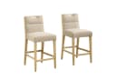 WAHSON OFFICE CHAIRS Barhocker 2er Set Beige Chenille mit Lehne Bild 2