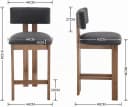 WAHSON OFFICE CHAIRS Barhocker 2er Set Leinen grau mit Holzfüßen Bild 1