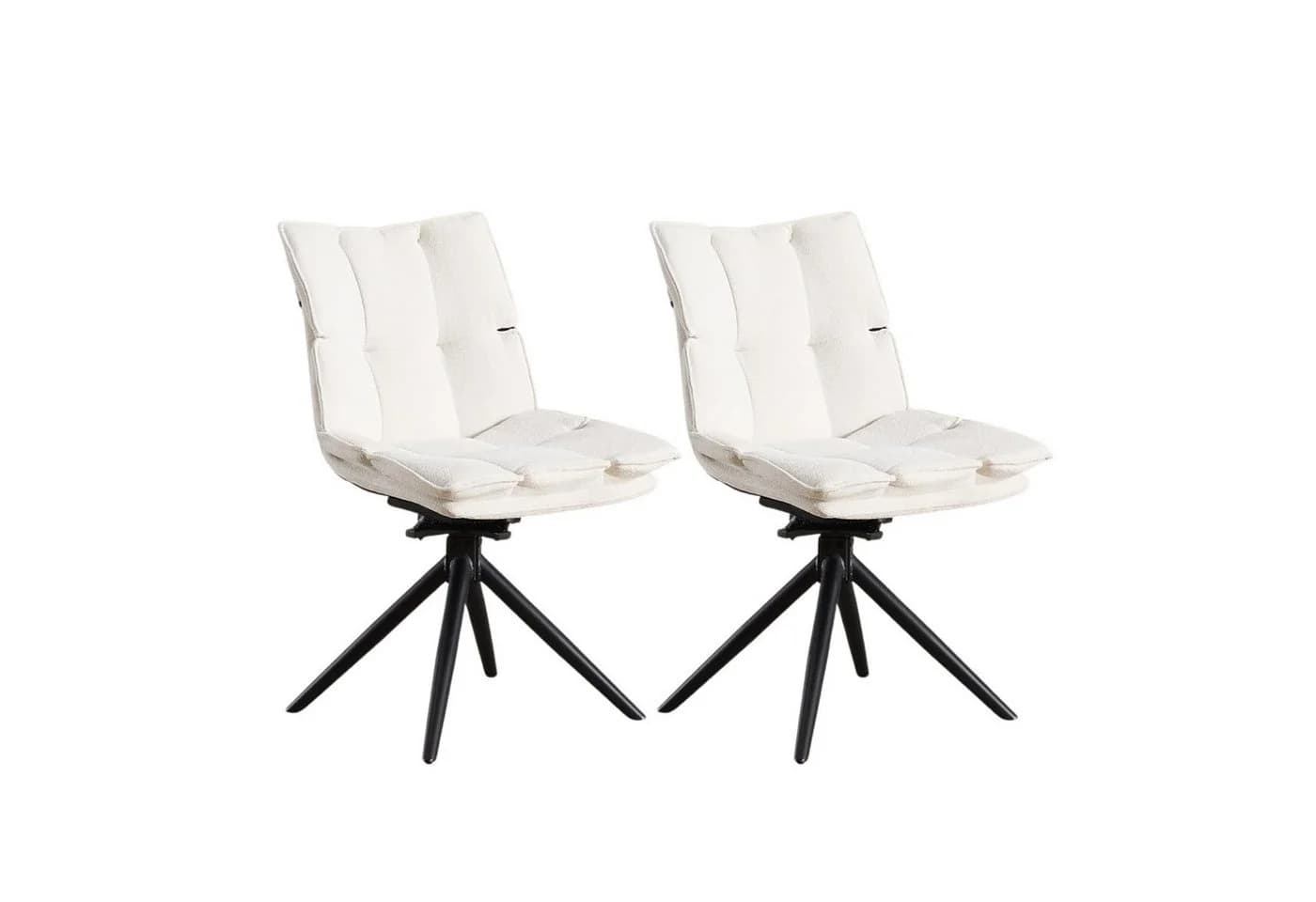 WAHSON OFFICE CHAIRS Esszimmerstuhl 2er Set Beige 360° Drehstuhl - Bild 2