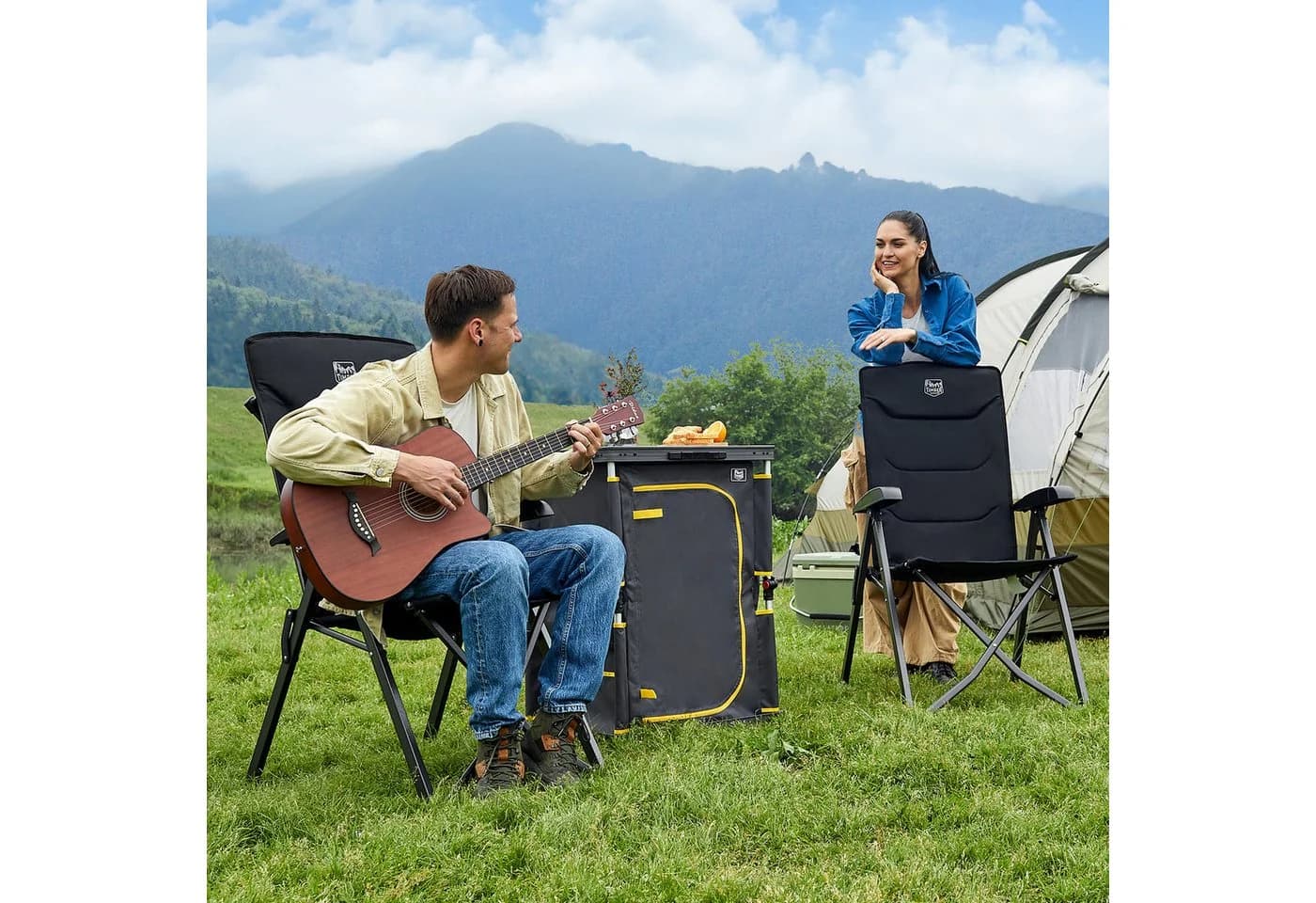 TIMBER RIDGE Campingstuhl Klappstuhl Schwarz