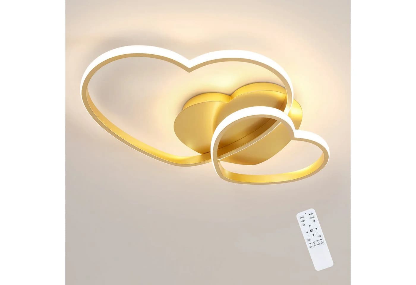 Riserva LED Deckenleuchte Herz Gold 39W dimmbar mit Fernbedienung - Bild 2