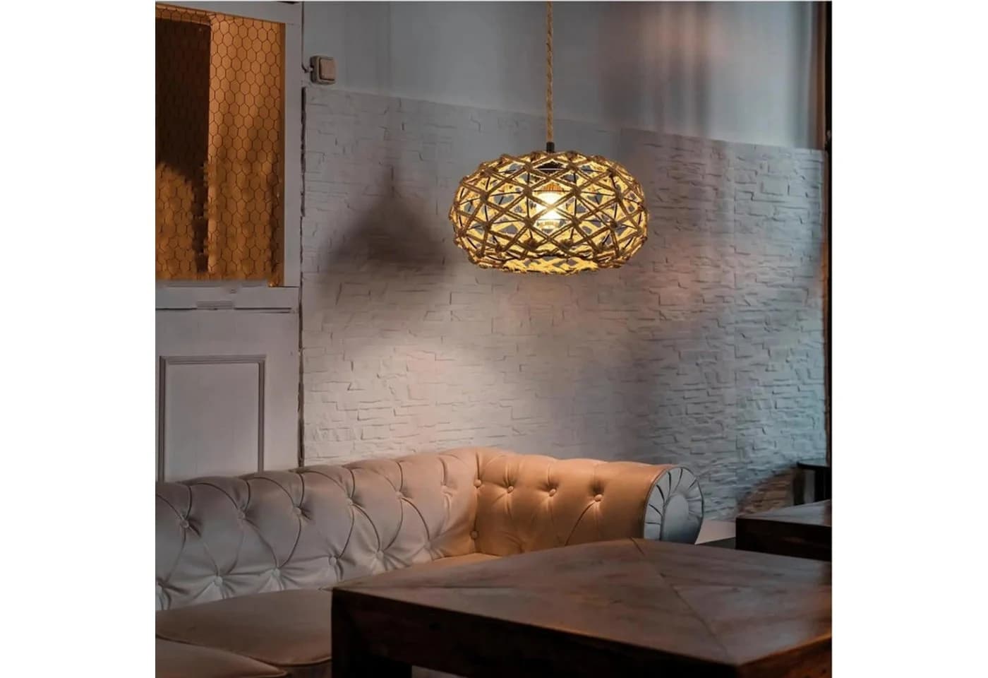 Riserva Hängeleuchte Rattan Boho E27 Ø31 cm - Bild 5