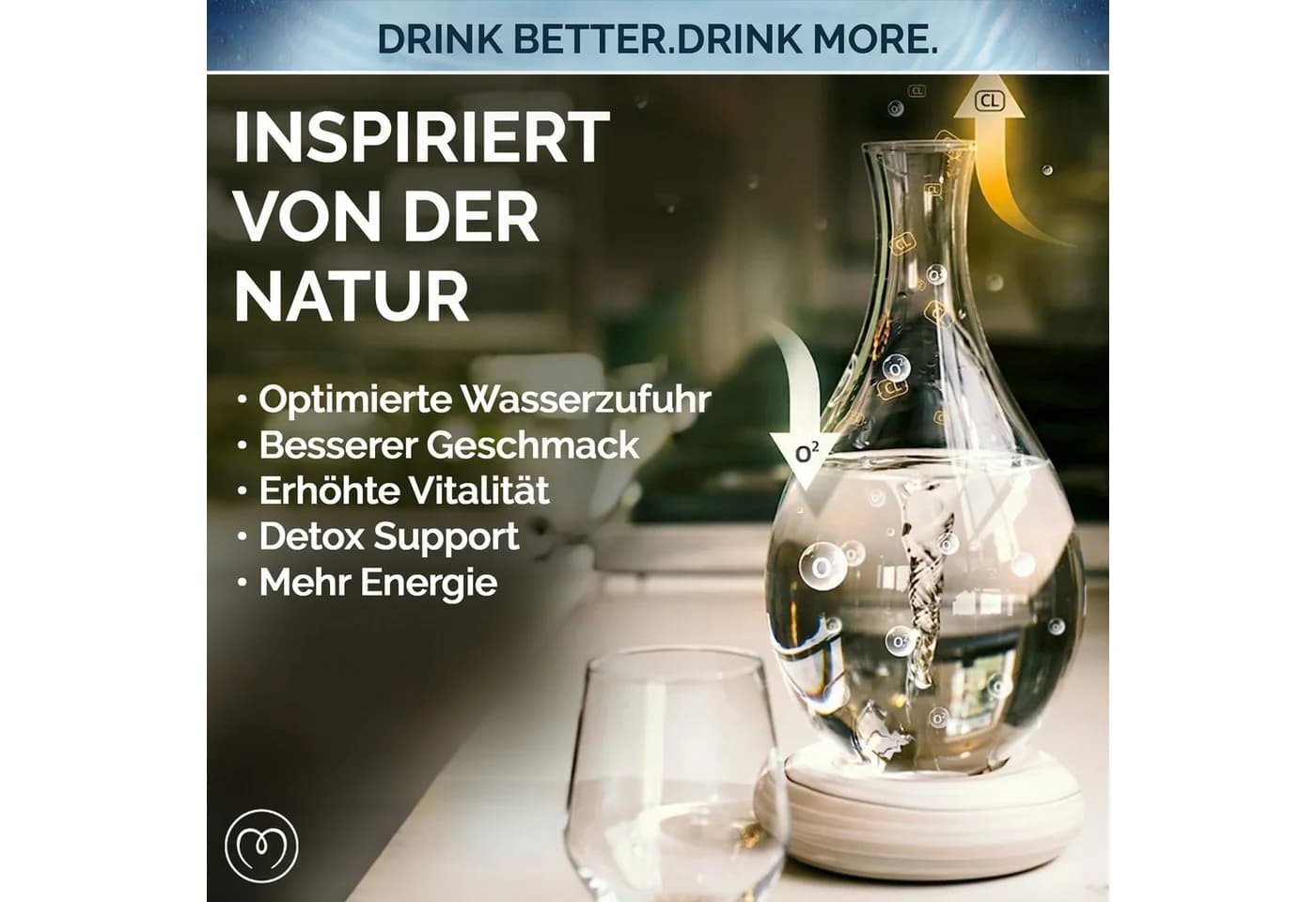 MAYU Water Wasserkaraffe Swirl Borosilikatglas