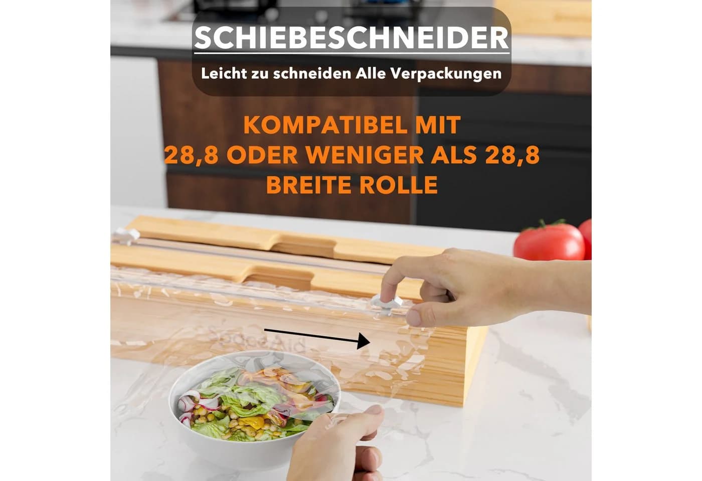 SpaceAid Folienspender 2-in-1 Bambus - Bild 5