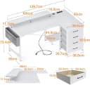 ODK Eckschreibtisch L-Form Weiß mit Schubladen & USB Bild 3