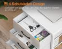 ODK Eckschreibtisch L-Form Weiß mit Schubladen & USB Bild 4