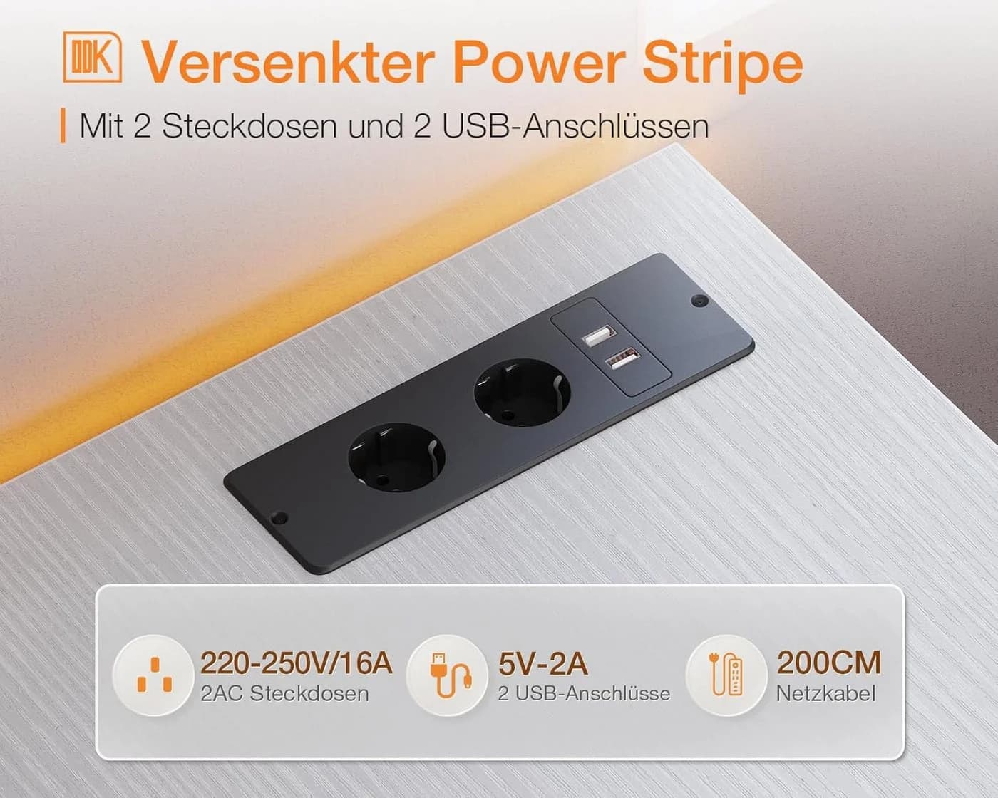 ODK Eckschreibtisch L-Form Weiß mit Schubladen & USB - Bild 5