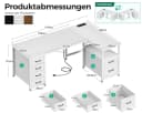 ODK Eckschreibtisch L-Form Weiß mit Steckdosen & Schubladen Bild 1