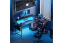 ODK Gamingtisch L Form Schwarz mit LED-Beleuchtung und Steckdosen Bild 2