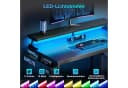 ODK Gamingtisch L Form Schwarz mit LED-Beleuchtung und Steckdosen Bild 5
