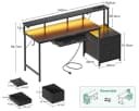 ODK Gamingtisch mit LED-Beleuchtung und USB-Anschlüssen Schwarz Bild 1
