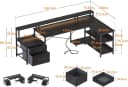 ODK Reversibler Eckschreibtisch mit Schubladen LED Schwarz 189.5x100cm Bild 3