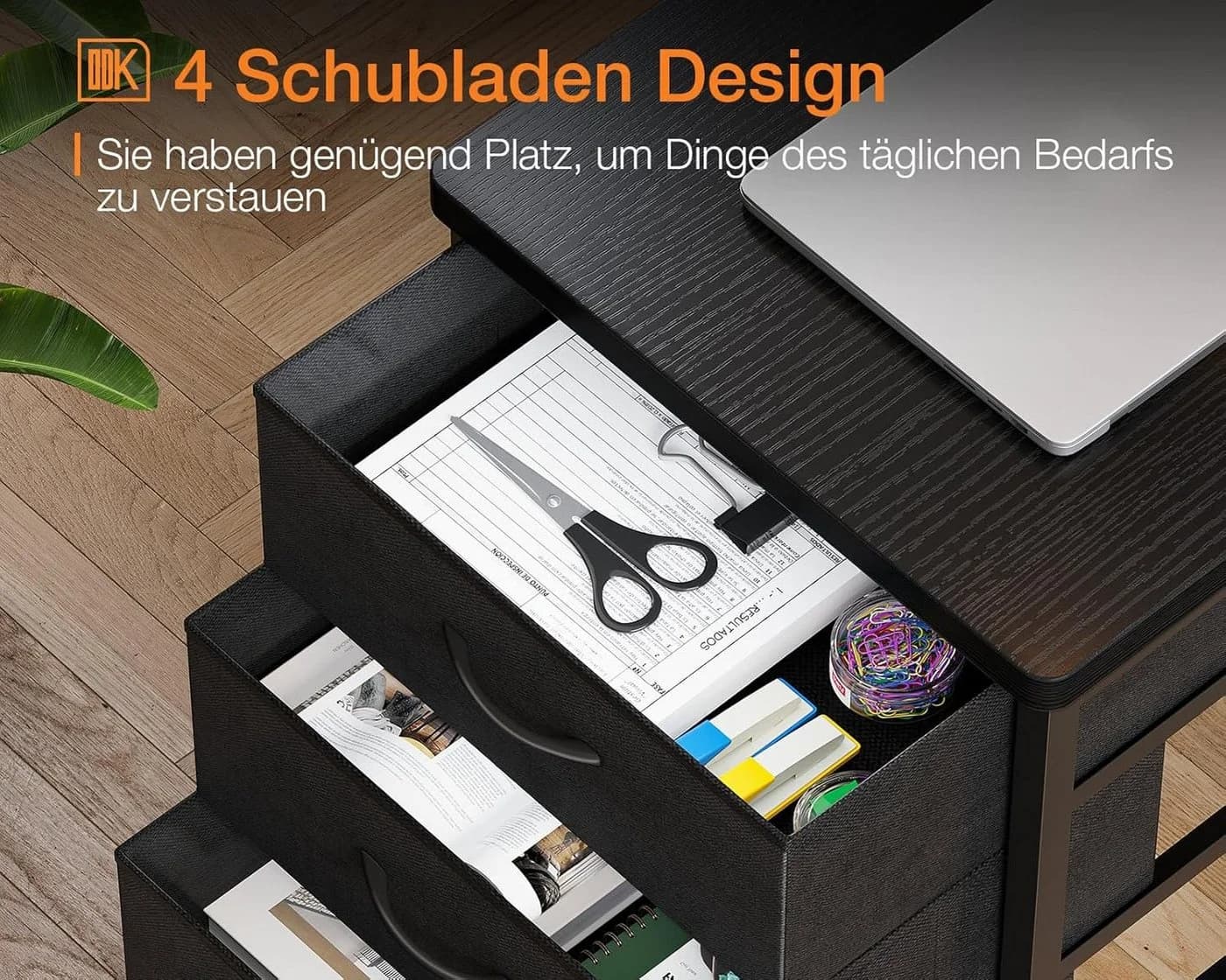 ODK Eckschreibtisch mit 4 Schubladen, Steckdosen & USB-Anschluss - Bild 5
