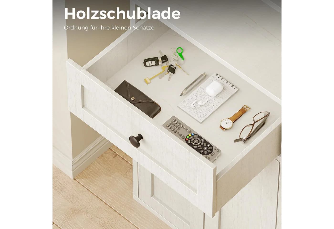 ODK Bücherregal Weiß 5 Ebenen mit Türen & Schublade - Bild 5