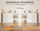ODK Schreibtisch 100cm Weiß mit 4 Schubladen und Regalen Bild 5