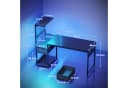 ODK Gamingtisch mit LED-Beleuchtung, Regal & Schublade in Carbon-Optik Schwarz Bild 1