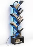 ODK Bücherregal Baumform Schwarz/Weiß mit LED-Licht Bild 3
