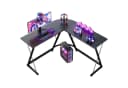 ODK Gamingtisch L-Form 120cm Schwarz Kohlefaser Optik Bild 3