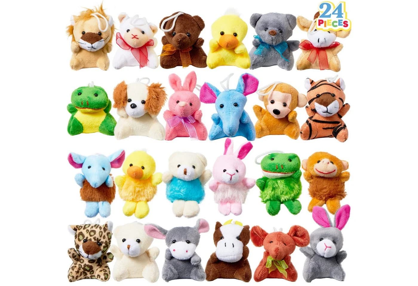 JOYIN 24er Set Mini Plüschtiere Bunt 6-8cm - Bild 2