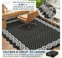 GarveeMore Teppich Schwarz Moderner Flachflor mit rutschfestem TPR-Rücken Bild 4