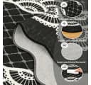 GarveeMore Teppich Schwarz Moderner Flachflor mit rutschfestem TPR-Rücken Bild 5