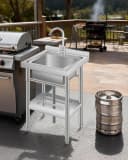 GarveeMore Waschtisch-Set Edelstahl mit Unterbauschrank Bild 1