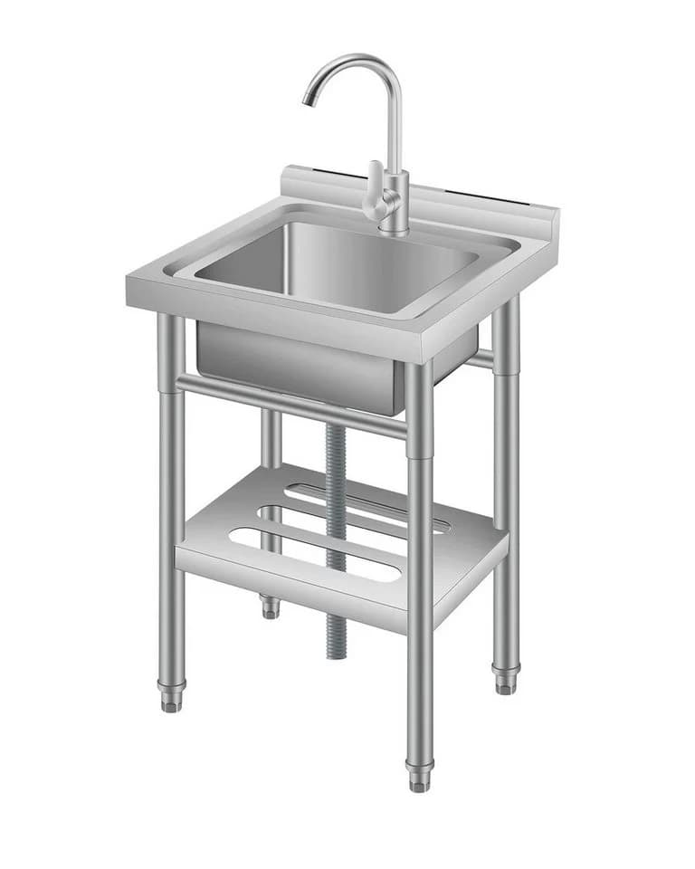 GarveeMore Waschtisch-Set Edelstahl mit Unterbauschrank - Bild 2