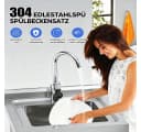 GarveeMore Waschtisch-Set Edelstahl mit Unterbauschrank Bild 5