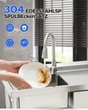 GarveeMore Edelstahl-Spülenblock mit Schublade & ausziehbarer Brause Bild 4