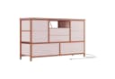 GarveeMore TV-Schrank Sideboard mit 8 Schubladen, RGB-LED & Steckdose Rosa Bild 2