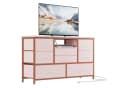 GarveeMore TV-Schrank Sideboard mit 8 Schubladen, RGB-LED & Steckdose Rosa Bild 3