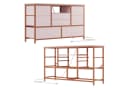 GarveeMore TV-Schrank Sideboard mit 8 Schubladen, RGB-LED & Steckdose Rosa Bild 4