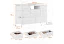 GarveeMore TV-Schrank Sideboard mit 8 Schubladen, LED & Steckdosen Weiß Bild 1