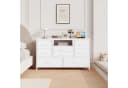 GarveeMore TV-Schrank Sideboard mit 8 Schubladen, LED & Steckdosen Weiß Bild 3