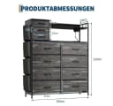 GarveeMore Kommode Schwarz mit 11 Schubladen, USB & LED Bild 1
