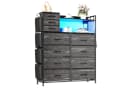 GarveeMore Kommode Schwarz mit 11 Schubladen, USB & LED Bild 2