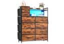 GarveeMore Kommode Highboard mit 11 Schubladen, USB & LED Braun Bild 2