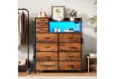 GarveeMore Kommode Highboard mit 11 Schubladen, USB & LED Braun Bild 3