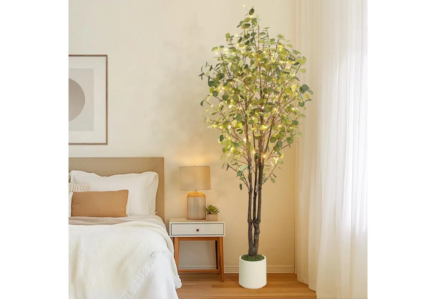 GarveeMore Kunstbaum mit LED Lichtern 210 cm Eukalyptus - Bild 3