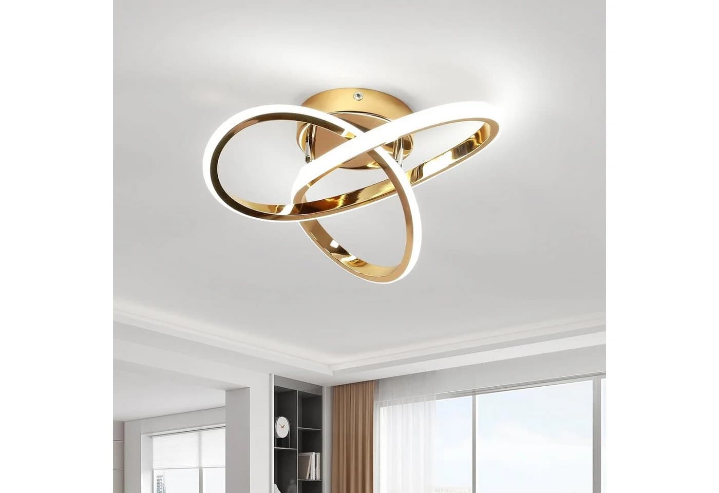 Riserva LED Deckenleuchte Kleeblatt Design Gold 30cm 30W - Bild 2
