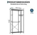 GarveeMore Kleiderschrank Kohlenstoffstahl Vlies Schwarz Bild 1