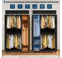 GarveeMore Kleiderschrank Kohlenstoffstahl Vlies Schwarz Bild 4