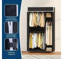 GarveeMore Kleiderschrank Kohlenstoffstahl Vlies Schwarz Bild 5