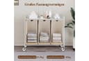 GarveeMore Wäschekorb 3 Fächer mit Ablage Beige/Weiß Bild 5