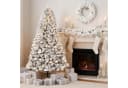 GarveeMore Künstlicher Weihnachtsbaum mit LED-Lichtern PVC Flockung Bild 1