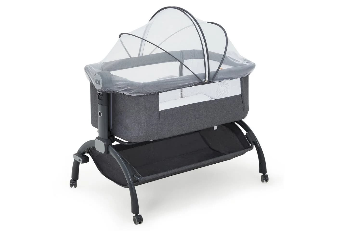 GarveeMore Beistellbett 3 in 1 Grau höhenverstellbar mit Anti-Reflux-Neigung - Bild 2