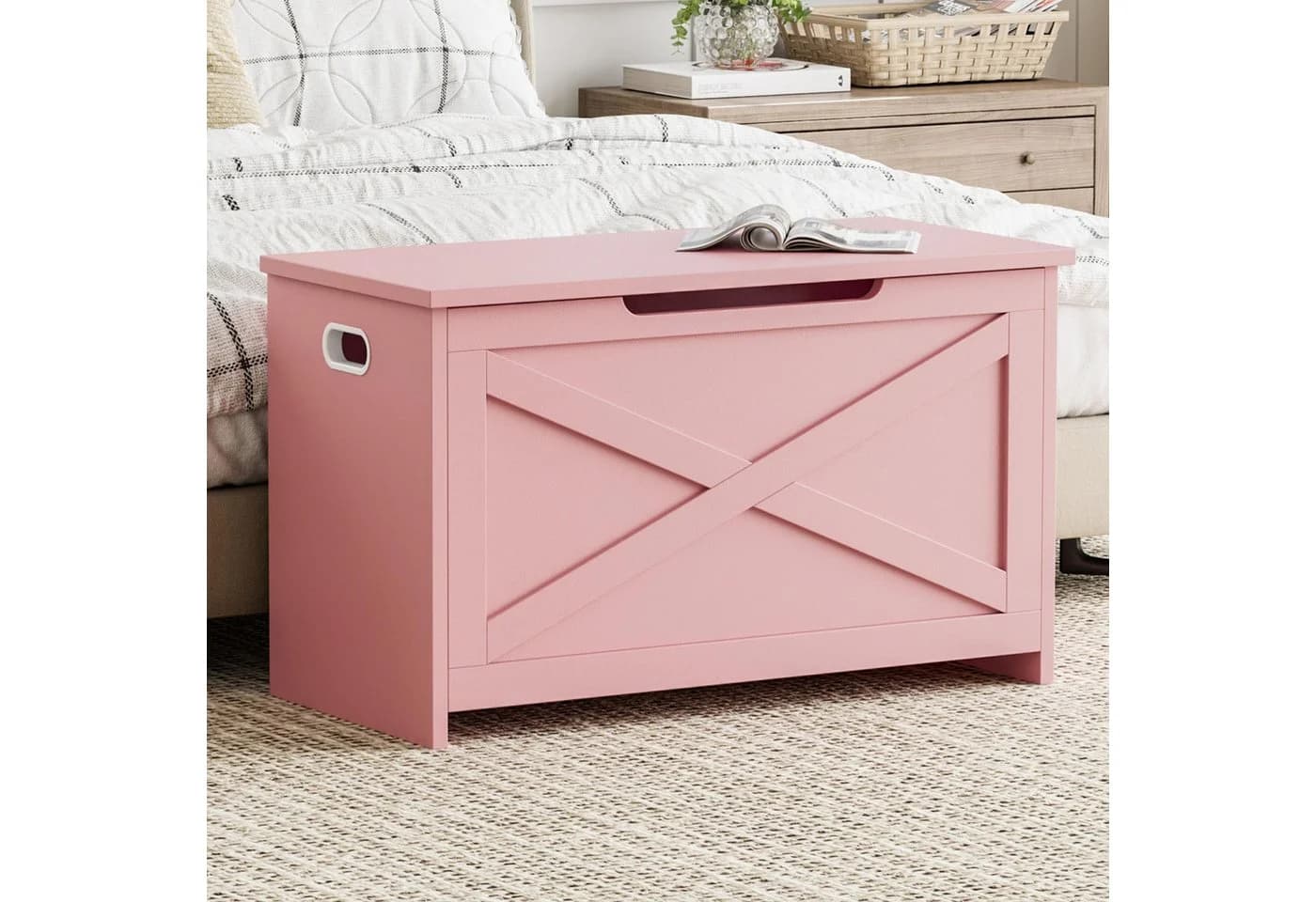 GarveeMore Sitztruhe Aufbewahrungsbox mit Sicherheitsscharnier - Bild 4