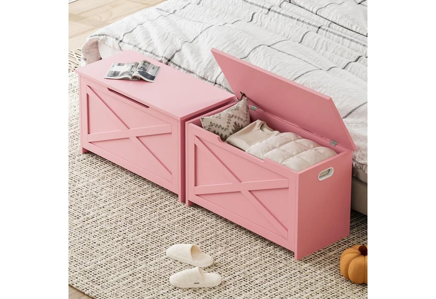 GarveeMore Sitztruhe Aufbewahrungsbox mit Sicherheitsscharnier - Bild 5