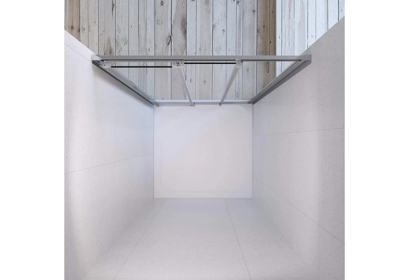 AQUALAVOS Dusch-Schiebetür 3-teilig 120x195 cm Sicherheitsglas Nano-Beschichtung - Bild 3