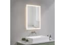 AQUALAVOS LED Badspiegel 50x70cm mit Live-Uhrzeit Bild 1